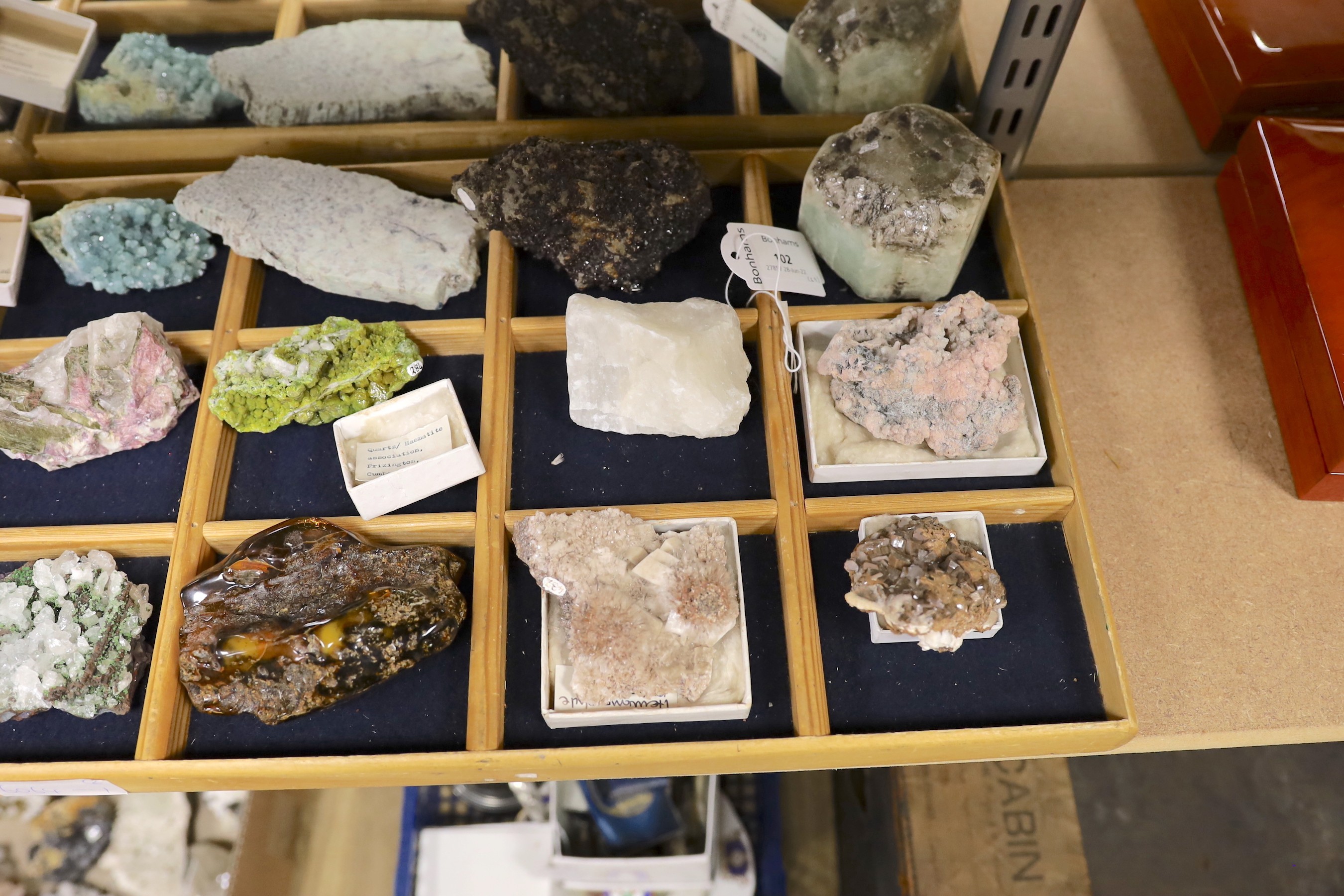 A collection of various mineral specimens, to include Quartz, calcite and others (29)